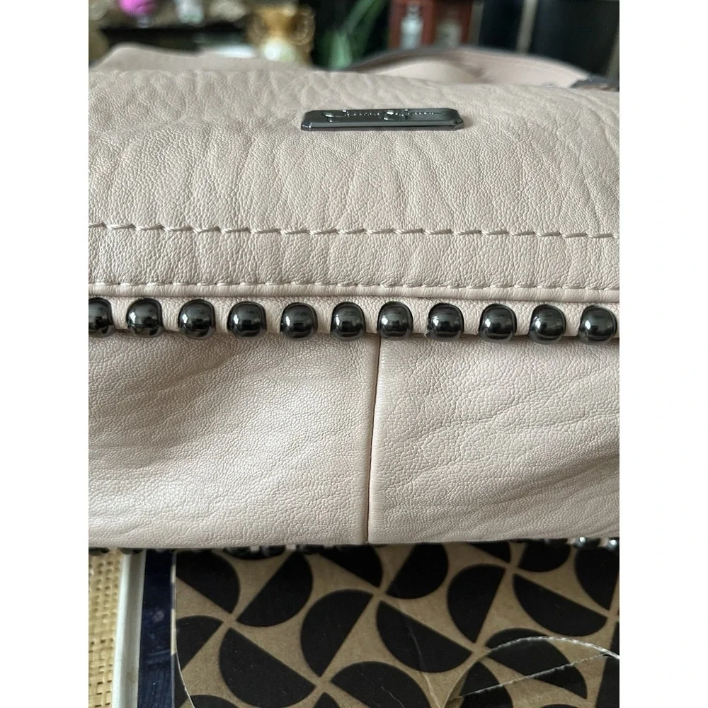 New! Jessica Simpson Camile Hobo Stud-Trim Shoulder Tote Bag